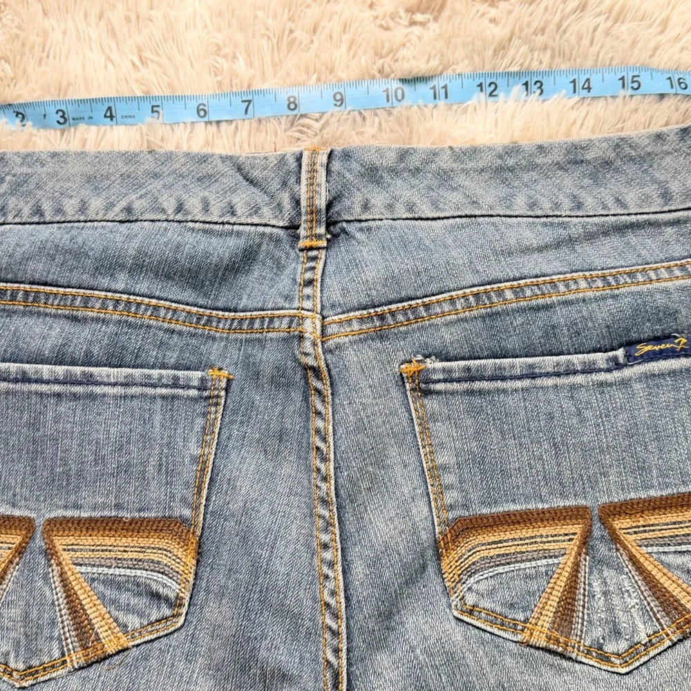 Seven7 Women's Medium Blue Flare Jeans - Picture 7 of 8